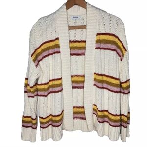 Madewell Striped Diaz Open Cardigan in Vintage Parchment Size M
